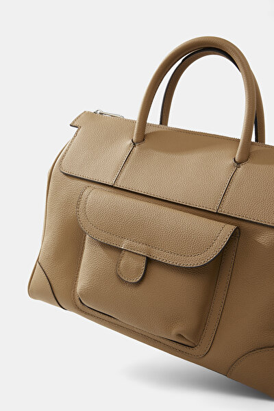 BEIGE LEATHER BAG 5