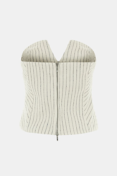 NATURAL STRAPLESS SLEEVELESS BLOUSE 5