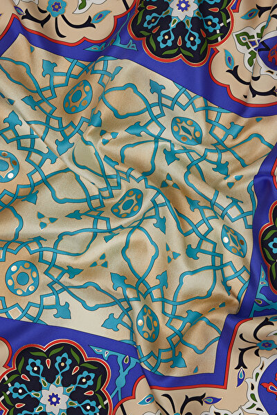 BEIGE ETHNIC DESIGN TWILL SCARF 3