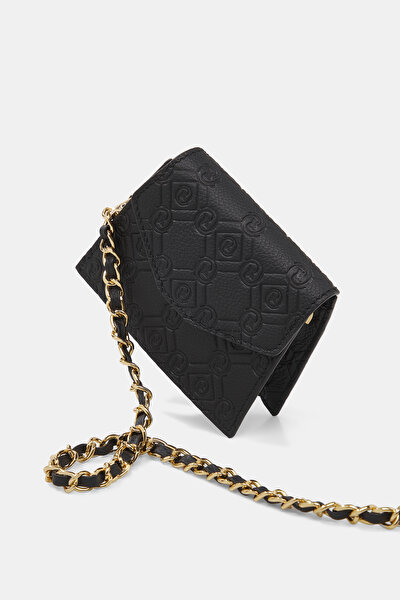 BLACK MONOGRAM LEATHER BAG 5