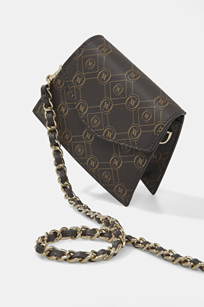BEIGE MONOGRAM LEATHER BAG 5