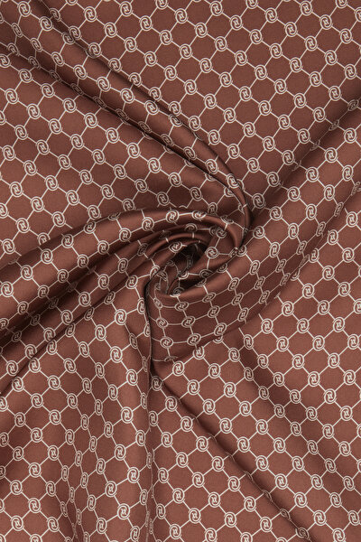 COPPER MONOGRAM TWILL SCARF 3