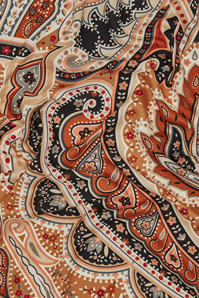 CAMEL ÇİÇEK DESENLİ KAŞMİR/İPEK EŞARP 3