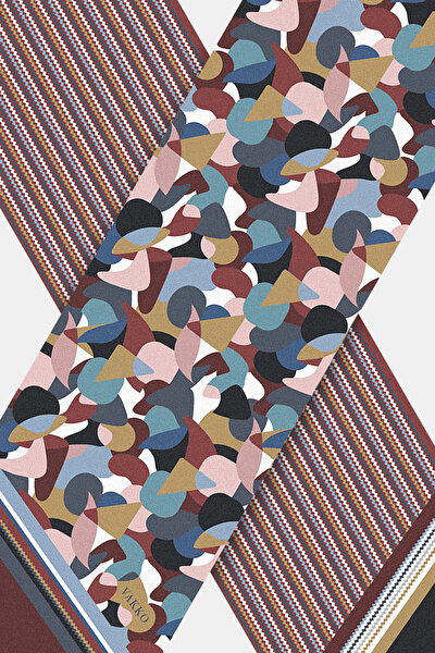 ANTHRACITE GEOMETRIC DESIGN TWILL FOULARD 3