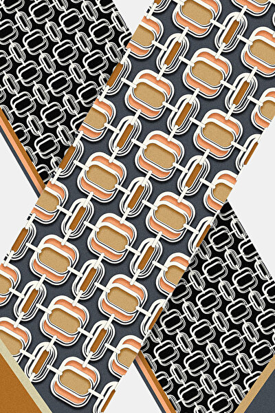 CAMEL GEOMETRİK DESENLİ TWILL FULAR 3