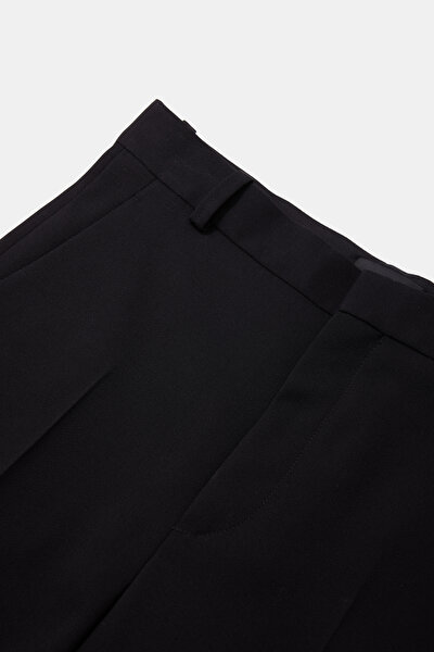 BLACK STRAİGHT CUT WOOL TROUSERS 3