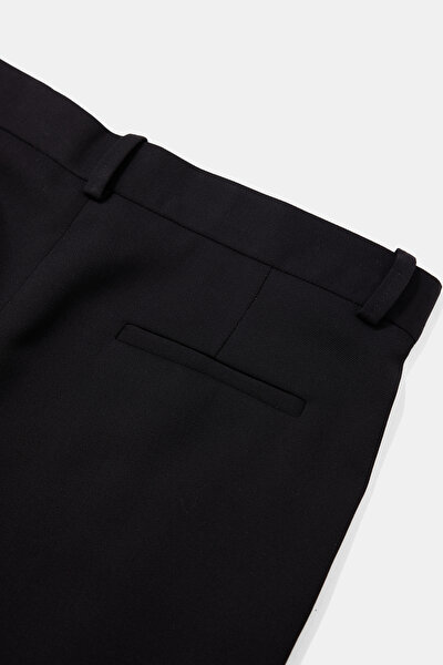 BLACK STRAİGHT CUT WOOL TROUSERS 4