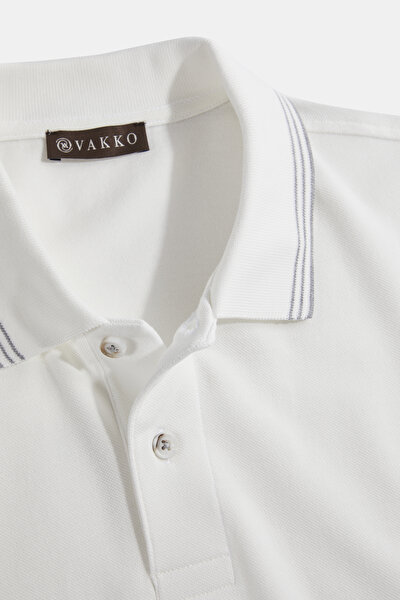 EKRU POLO YAKA KISA KOLLU T-SHIRT 3