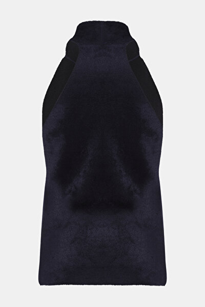 NAVY BLUE HALTER SLEEVELESS BLOUSE 5