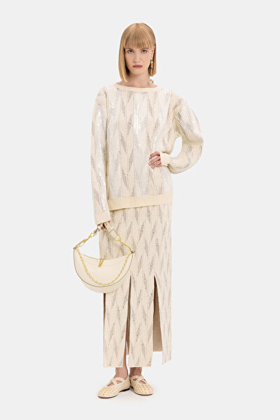 WHITE BOAT NECK  KNITWEAR 3