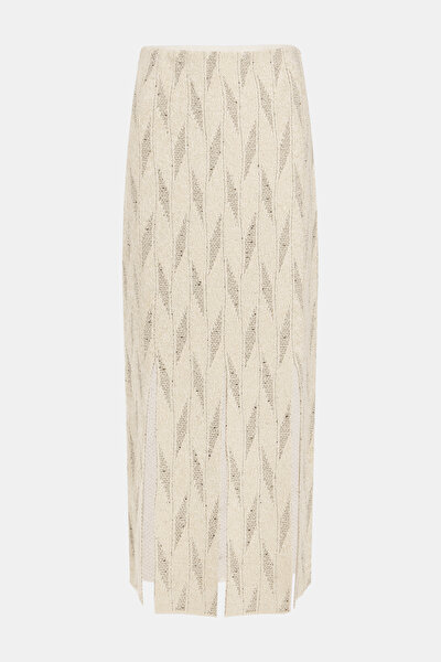 WHITE DESIGN FILLED SKIRT 4