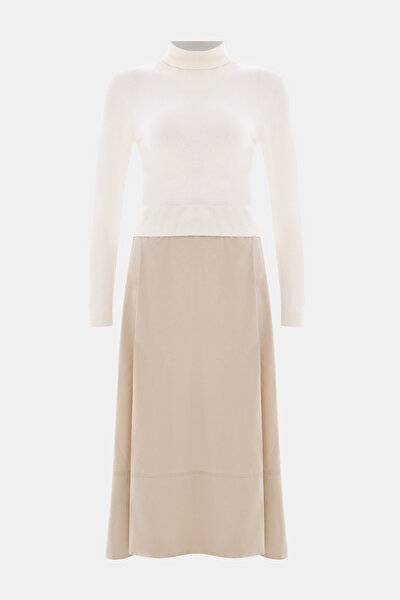 BEIGE LONG SLEEVE DRESS 4