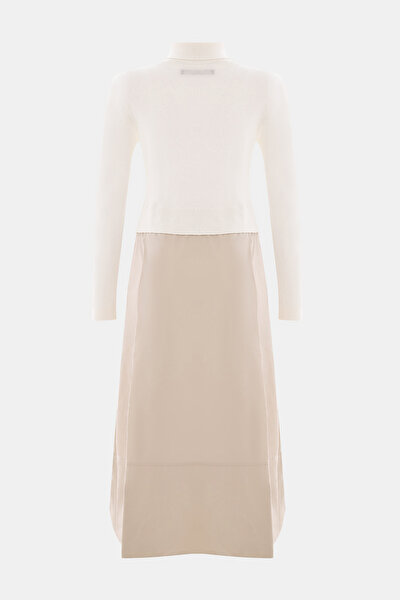 BEIGE LONG SLEEVE DRESS 5