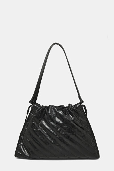 BLACK MONOGRAM LEATHER BAG 3
