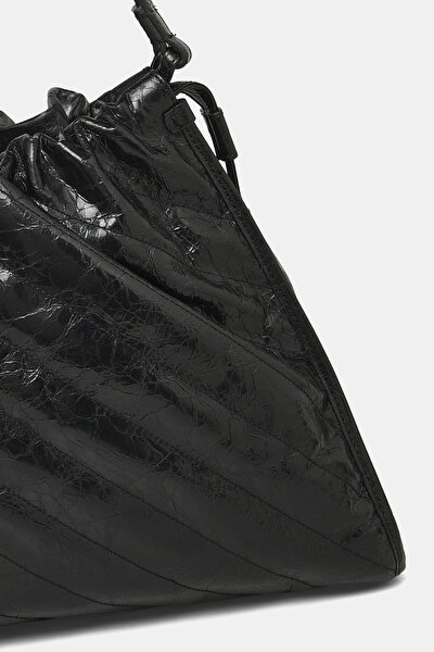 BLACK MONOGRAM LEATHER BAG 4
