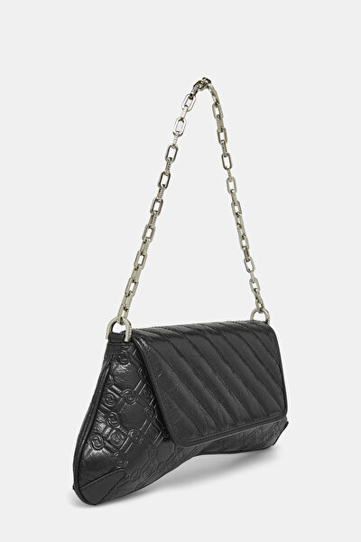 BLACK MONOGRAM LEATHER BAG 3