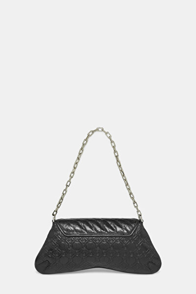 BLACK MONOGRAM LEATHER BAG 4