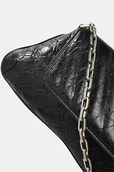BLACK MONOGRAM LEATHER BAG 5