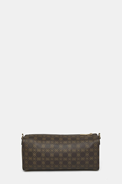 BEIGE MONOGRAM LEATHER BAG 4
