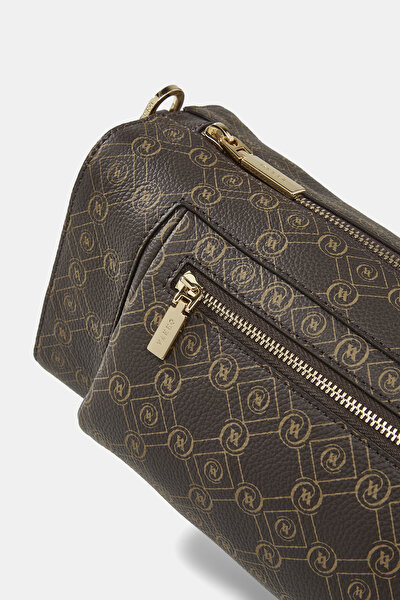 BEIGE MONOGRAM LEATHER BAG 5