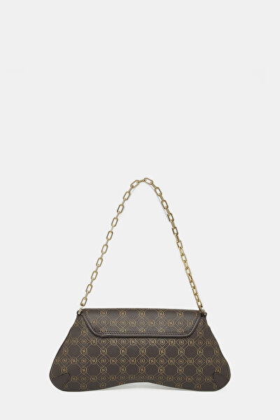 BEIGE MONOGRAM LEATHER BAG 4