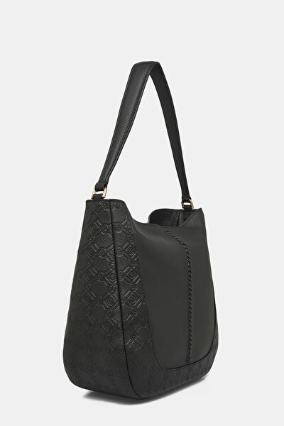 BLACK MONOGRAM LEATHER BAG 3