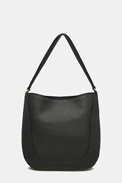 BLACK MONOGRAM LEATHER BAG 4