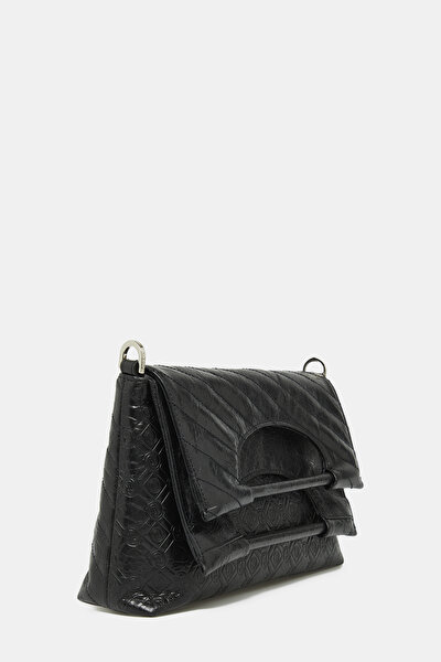 BLACK MONOGRAM LEATHER BAG 3