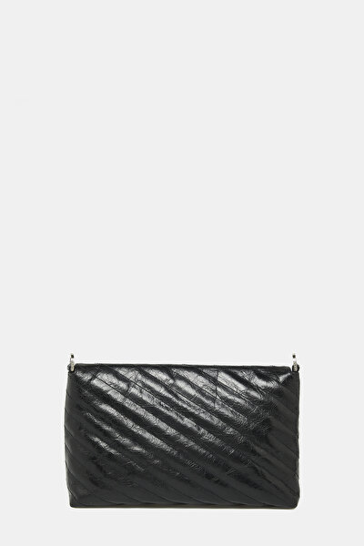 BLACK MONOGRAM LEATHER BAG 4