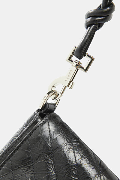 BLACK MONOGRAM LEATHER BAG 5