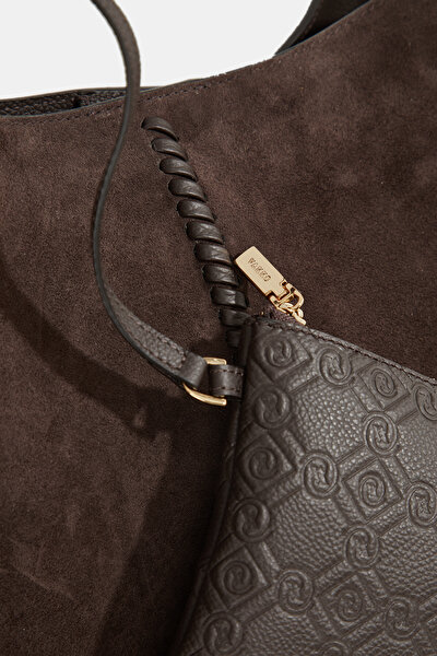 BROWN MONOGRAM LEATHER BAG 5