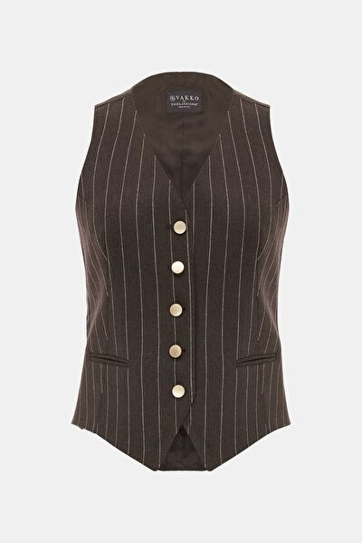 BEIGE V NECK VEST 5