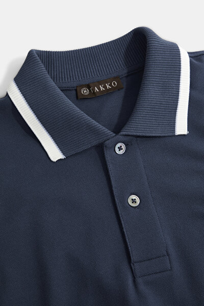 LACİVERT POLO YAKA KISA KOLLU T-SHIRT 3