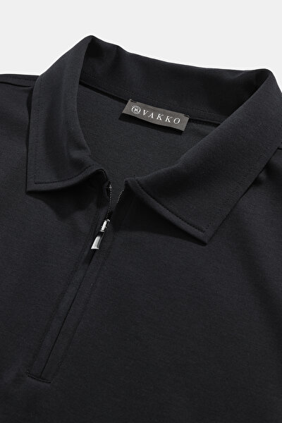 SİYAH POLO YAKA KISA KOLLU T-SHIRT 3