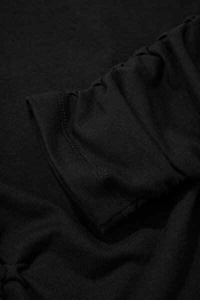 BLACK LONG SLEEVE MIDI DRESS 10