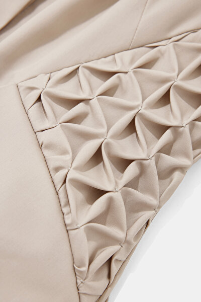 BEIGE LONG SLEEVE MIDI DRESS 8