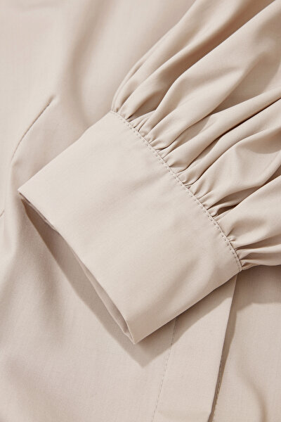 BEIGE LONG SLEEVE MIDI DRESS 9