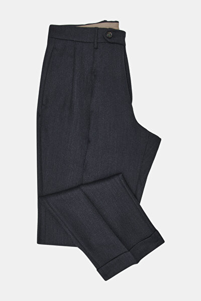 SMOKED PLAIN DIAGONAL TROUSERS 5