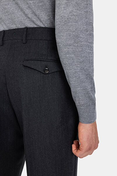 SMOKED PLAIN DIAGONAL TROUSERS 4