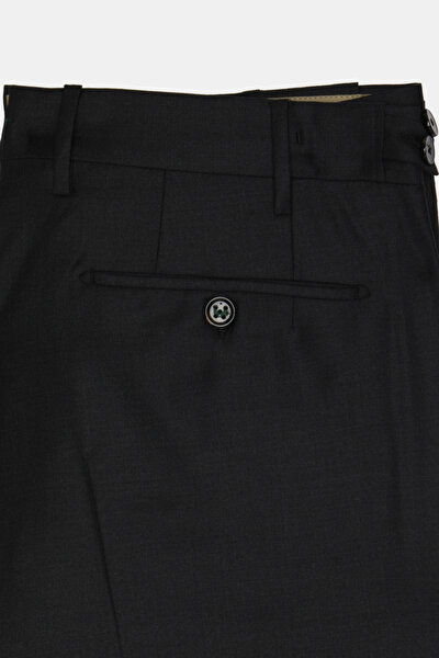 BLACK PLAIN FLANNEL TROUSERS 8