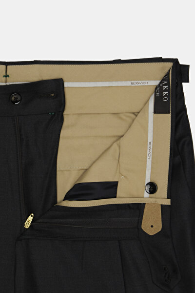 BLACK PLAIN FLANNEL TROUSERS 10