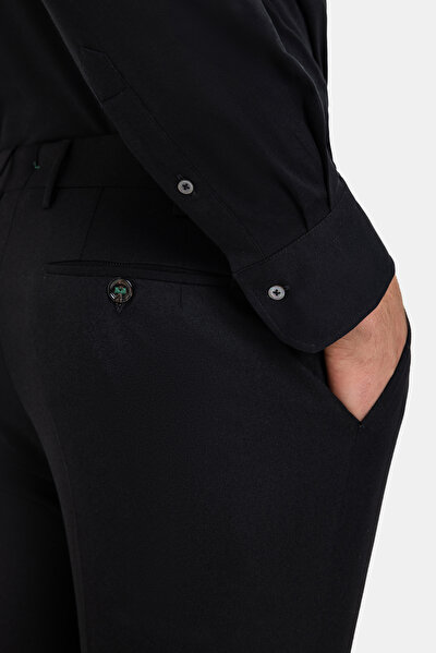 BLACK PLAIN FLANNEL TROUSERS 4