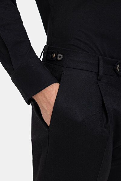 BLACK PLAIN FLANNEL TROUSERS 5
