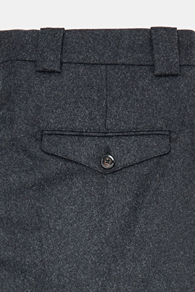 SMOKED PLAIN FLANNEL TROUSERS 8