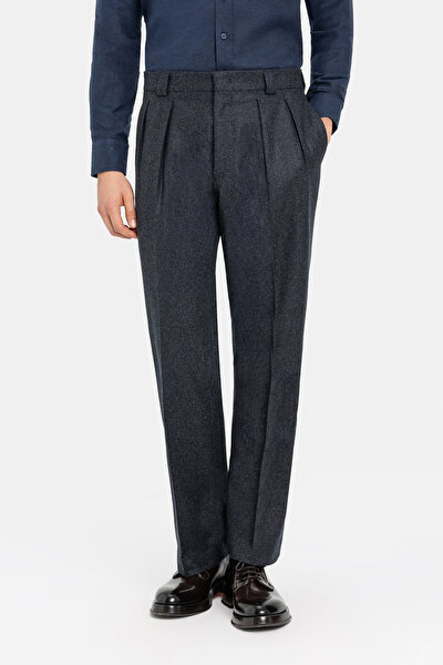 SMOKED PLAIN FLANNEL TROUSERS 3