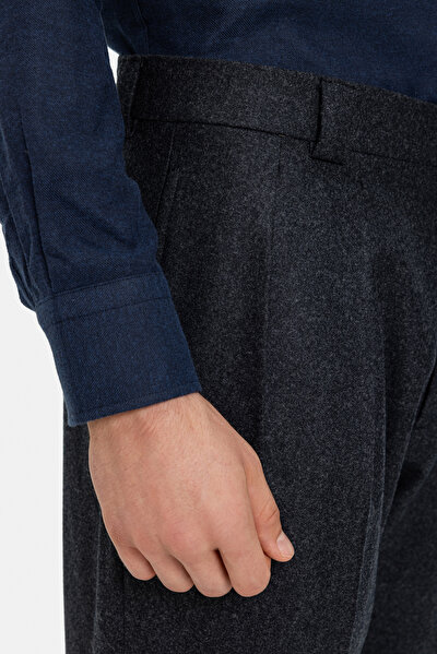 SMOKED PLAIN FLANNEL TROUSERS 5