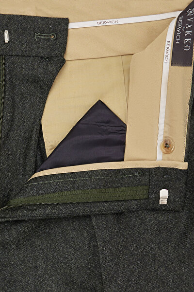HAKİ DÜZ FLANEL PANTOLON 5