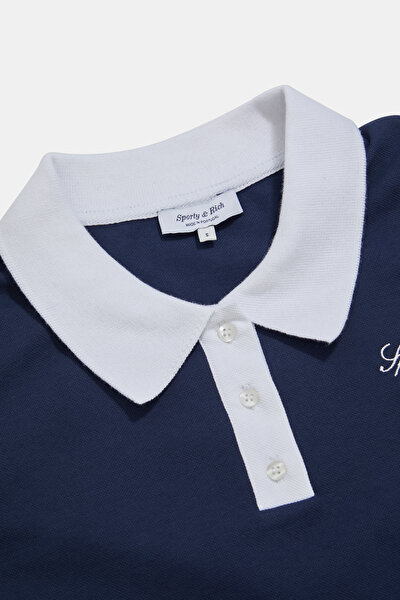 RELAX KALIP LACİVERT POLO YAKA BASKILI T-SHIRT 5
