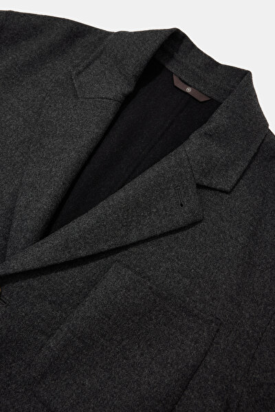 BLACK WOOL ELASTANE COAT 3