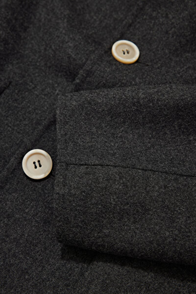 BLACK WOOL ELASTANE COAT 4